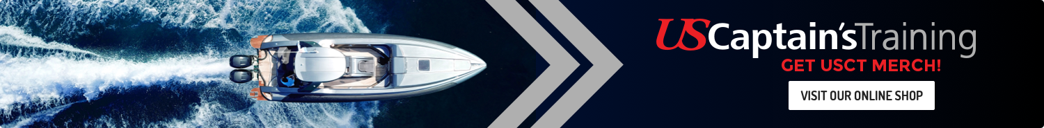 US Captain's Training banner ad graphic with a boat